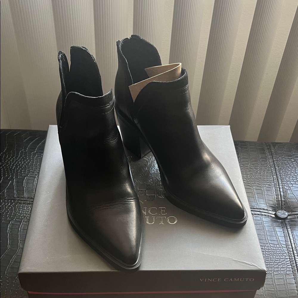 Vince Camuto Sleek Black Ankle Booties